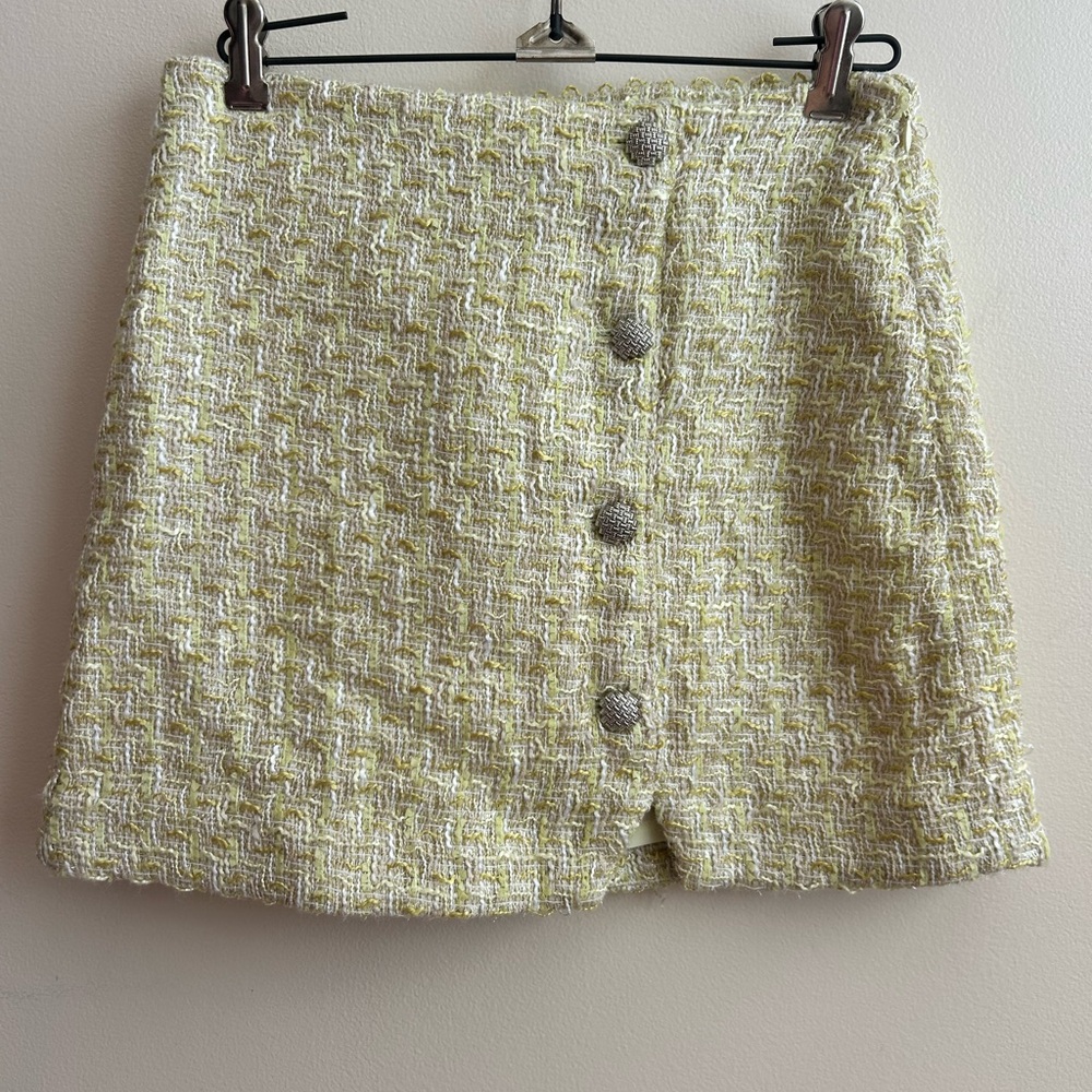 House of Harlow 1960 Margarita Lime Tweed Mini Skirt XS